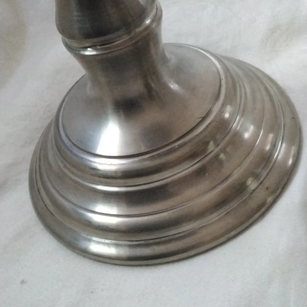 9” Pewter Candlestick Holders, set of 2